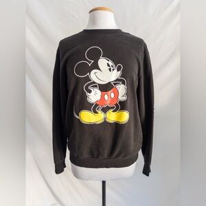 Disney Mickey Mouse Graphic Sweatshirt Back Logo Long Sleeve M